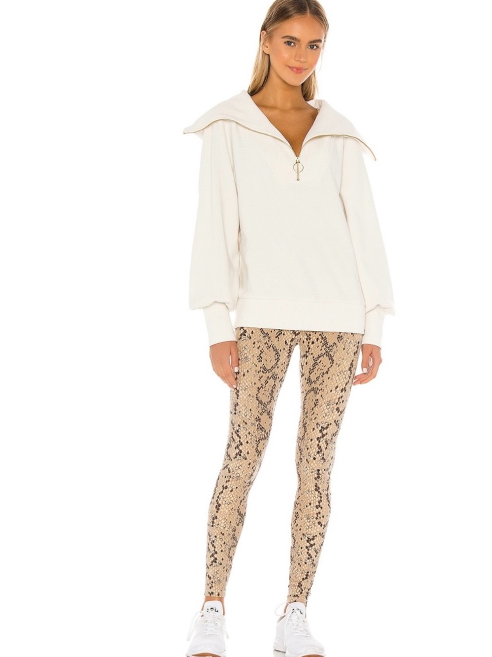 Varley | Vine Half-Zip Pullover Sweatshirt | Ivory | XS